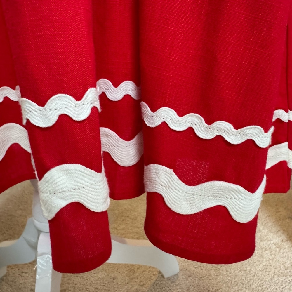 THML Scarlet Midi Dress with Ivory Embroidery-New With Tags-L - Picture 4 of 9